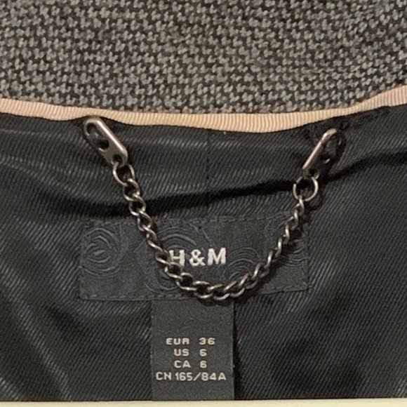 H&M Grey Jacket with Tie Waist Detail US Size 2 - Picture 2 of 3